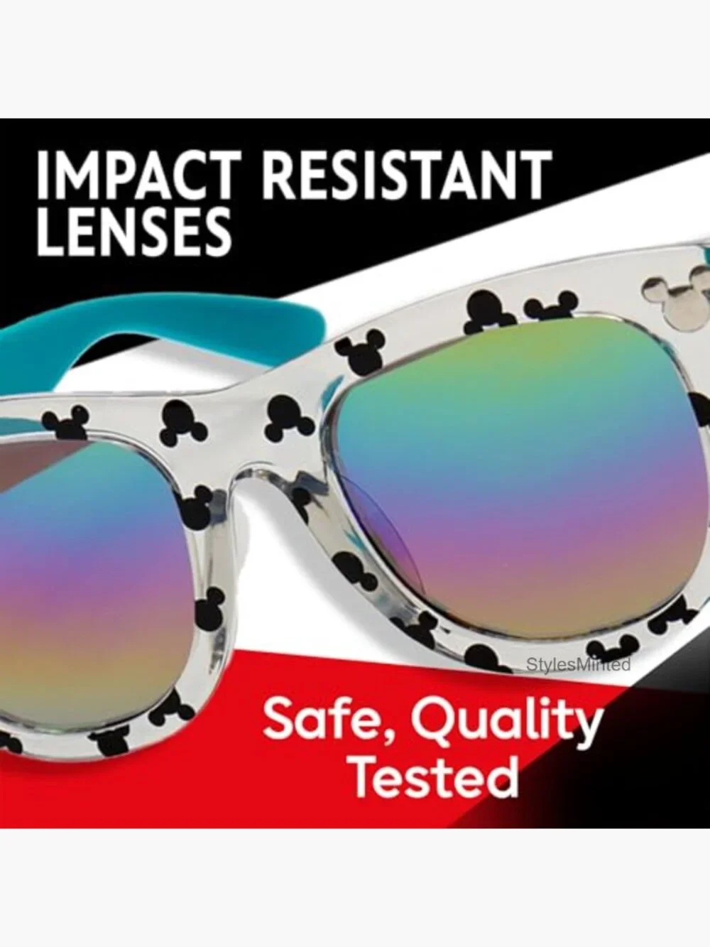 Mickey Mouse Kids Sunglasses UV400 Protective with Case